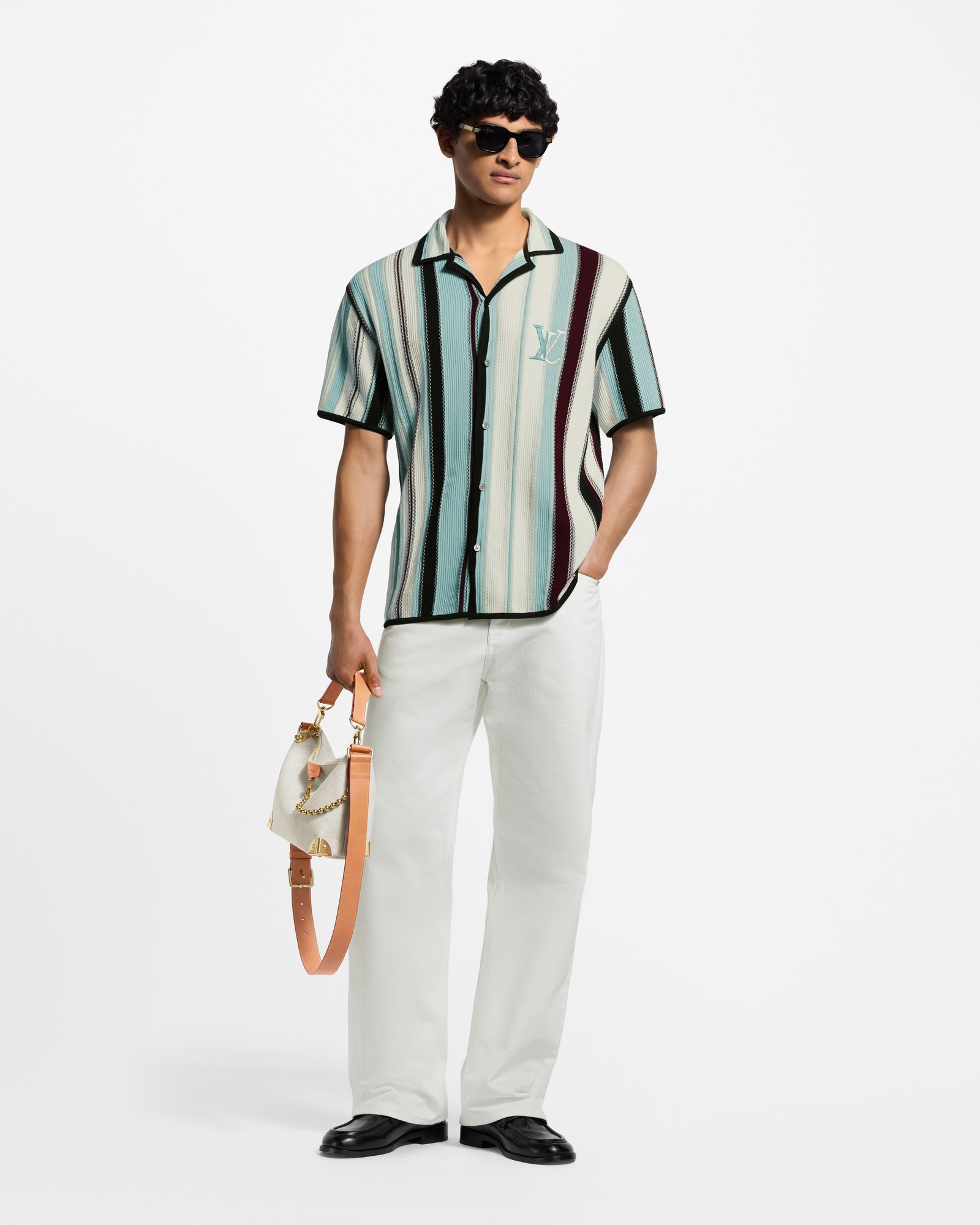 Striped Crochet Short-Sleeved Shirt - Men - Ready-to-Wear | LOUIS